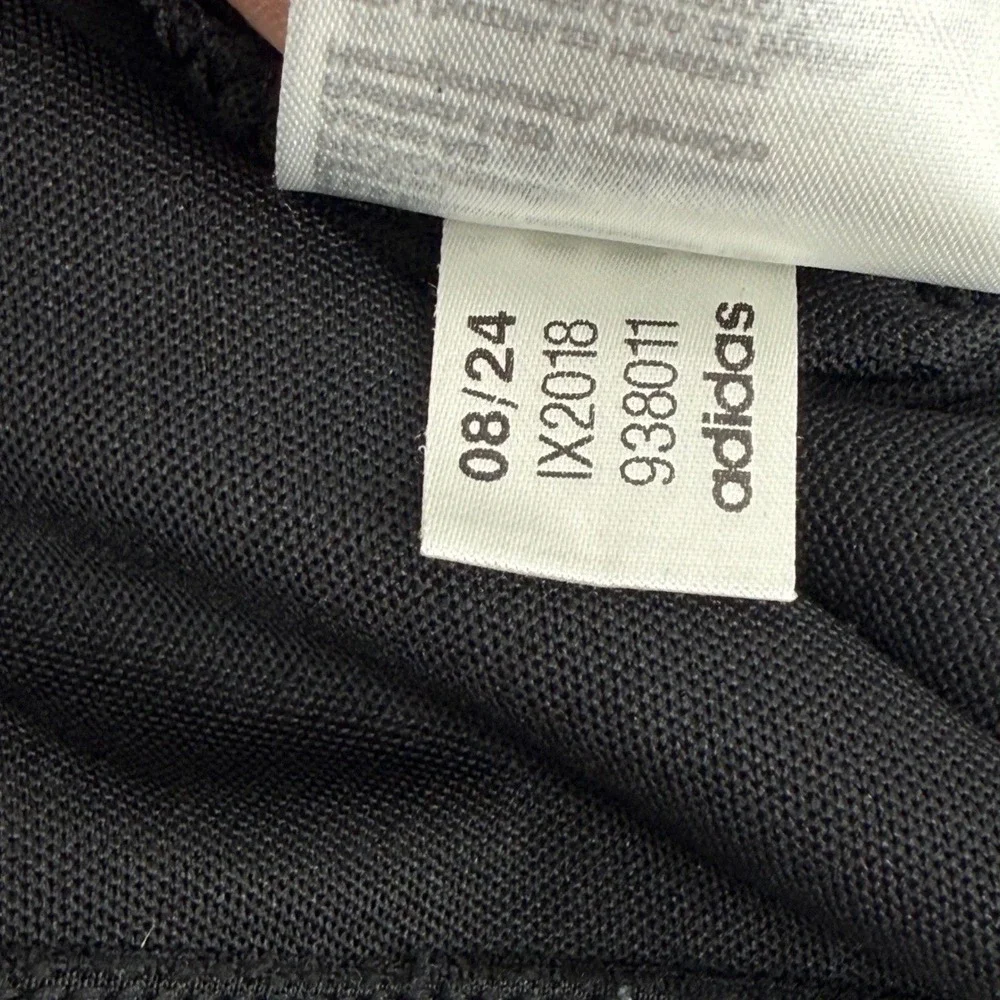 Adidas Polo Shirt Mens XL Graphic Chest Stripe Performance Polyester Black